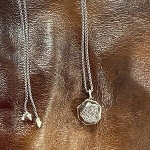 Kendra Scott Silver Hexagon Pendant Necklace